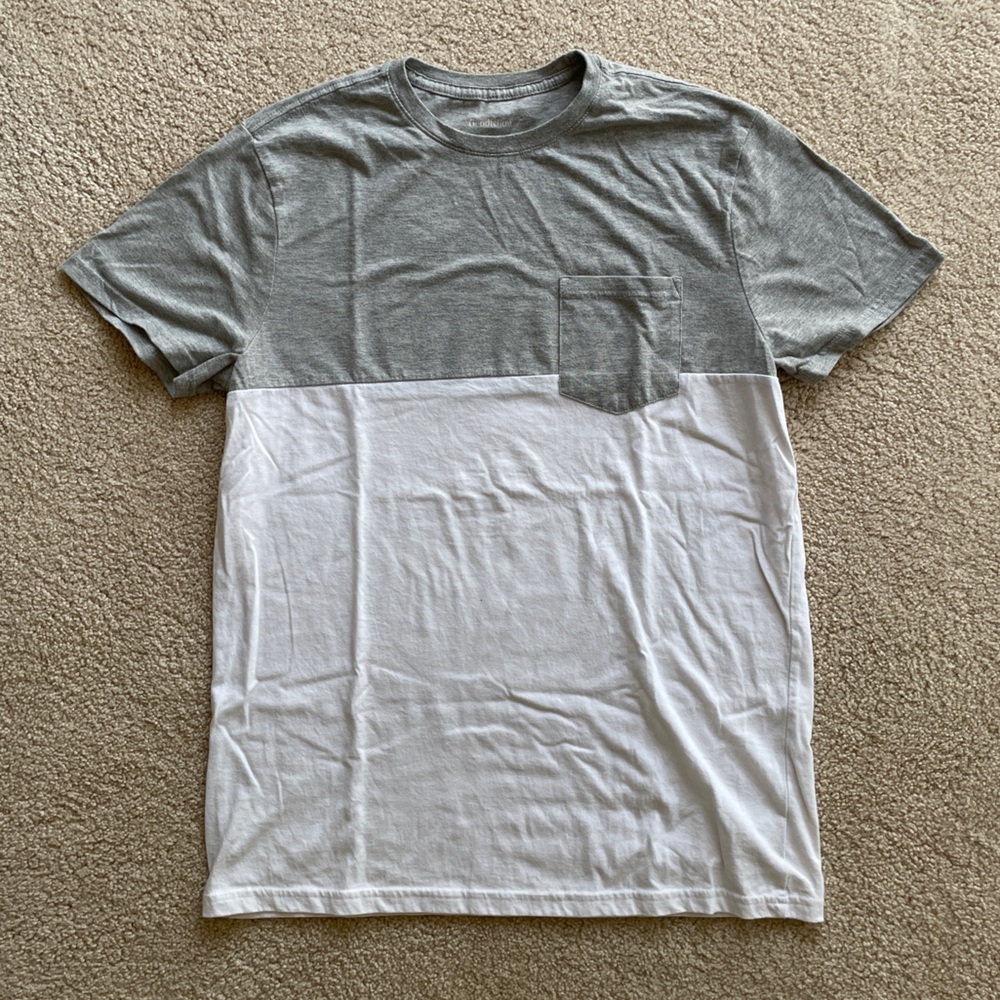 Goodfellow & Co Two-Tone white gray Men's Short sleeve shirt